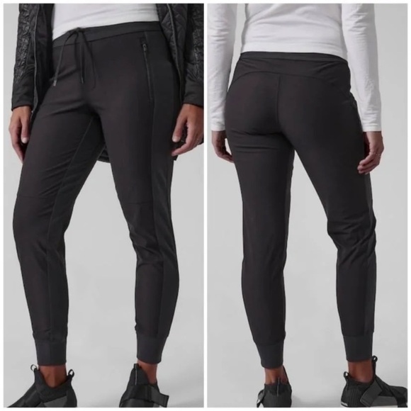 Athleta Pants - ATHLETA Headlands Hybrid Trek Black Mid Rise Jogger   Size 16